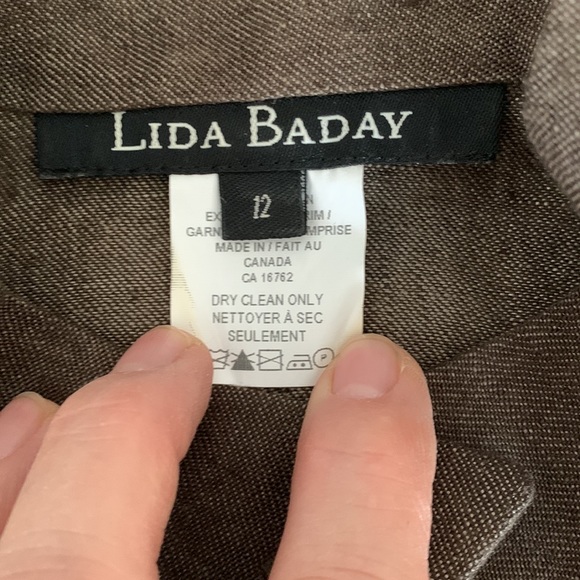 EUC Lida Baday chocolate brown wide leg 100% linen suit. - Picture 10 of 15